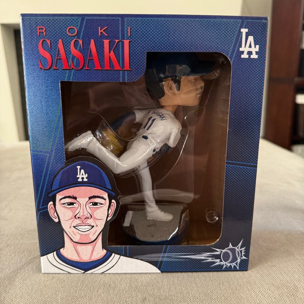 Roki Sasaki Los Angeles Dodgers #11 Bobblehead Figure New in Box LA Dodgers